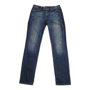 FIDELITY DENIM SZ 29 Women's Stevie Mid Rise Slim Straight Distressed Blue Jeans